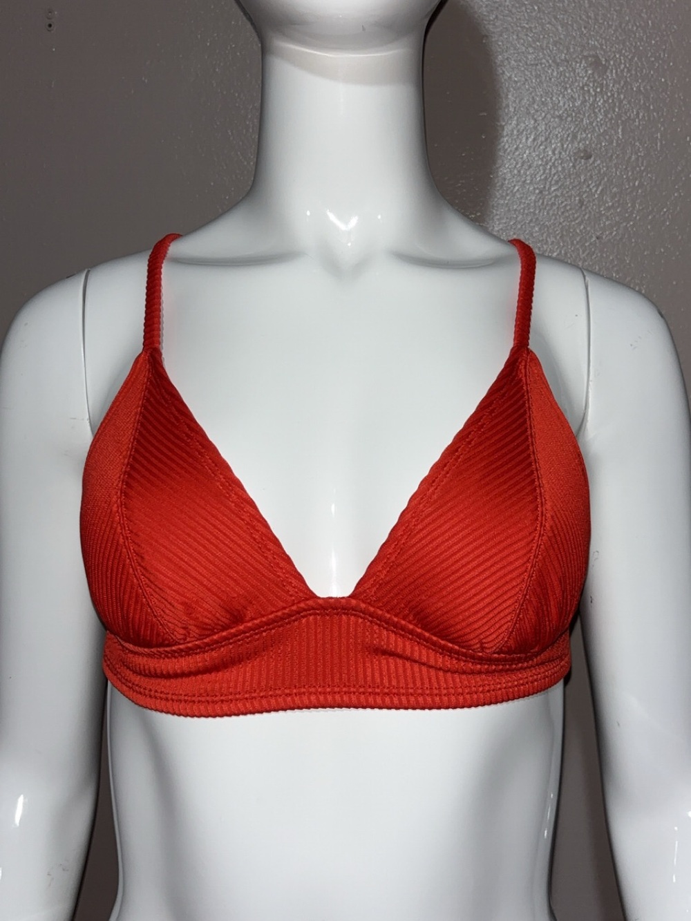 Xhilaration Ribbed Triangle Bralette - Red-Orange